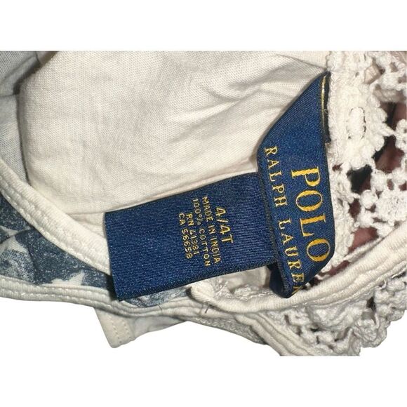 NICE KIDS Polo Ralph Lauren Girls Teddy Polo American Flag Tank shirt Size 4 (4 - Picture 3 of 3